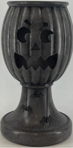Textured Decor Pumpkin Urn Spider Style